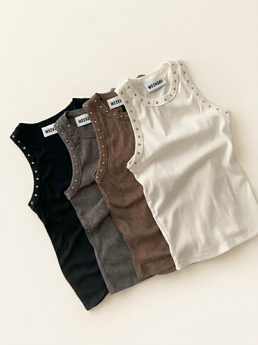 Embellished Neck Tank